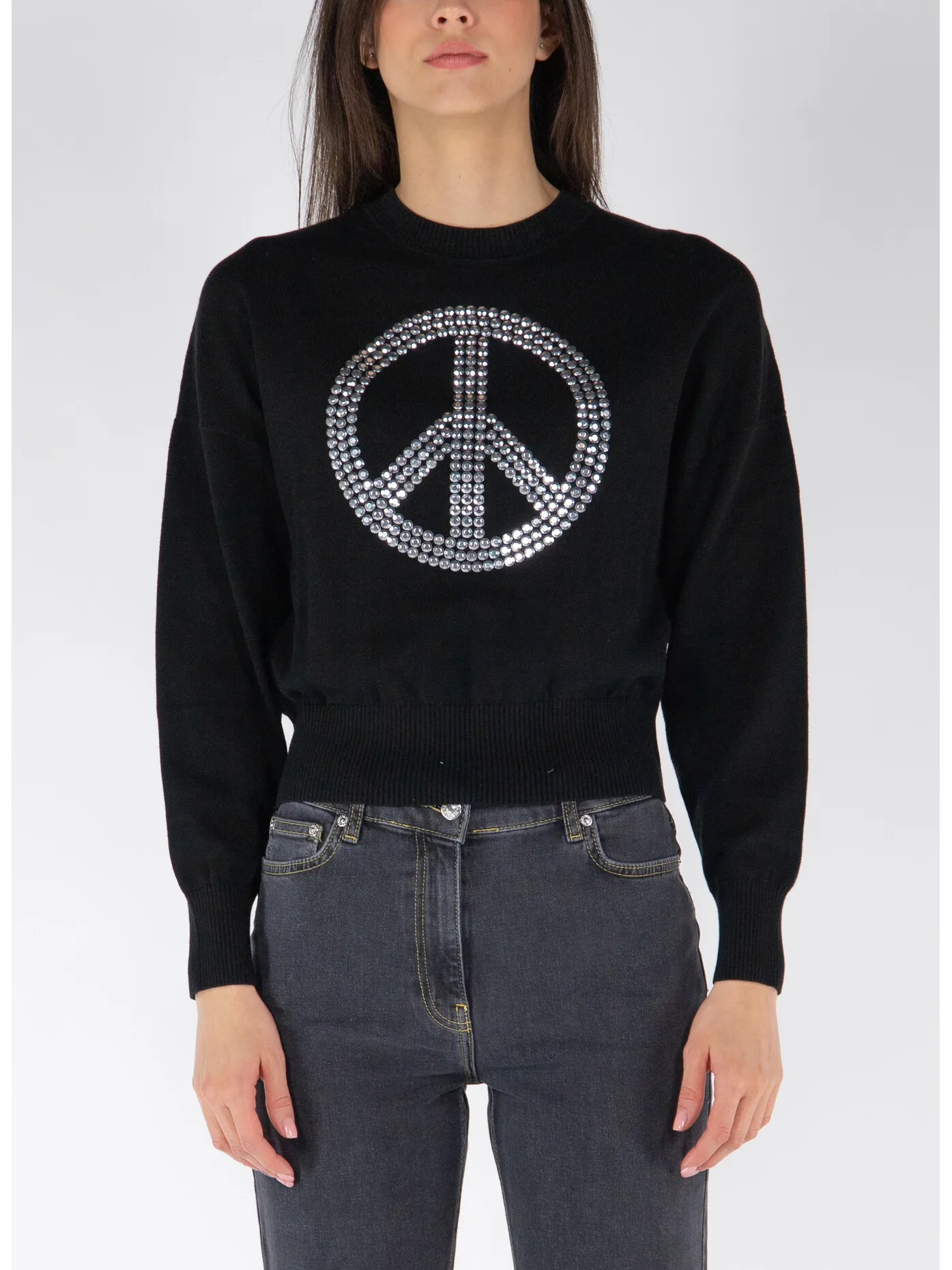     -MOSCHINO JEANS    -MAGLIONE GIROCOLLO CON LOGO-