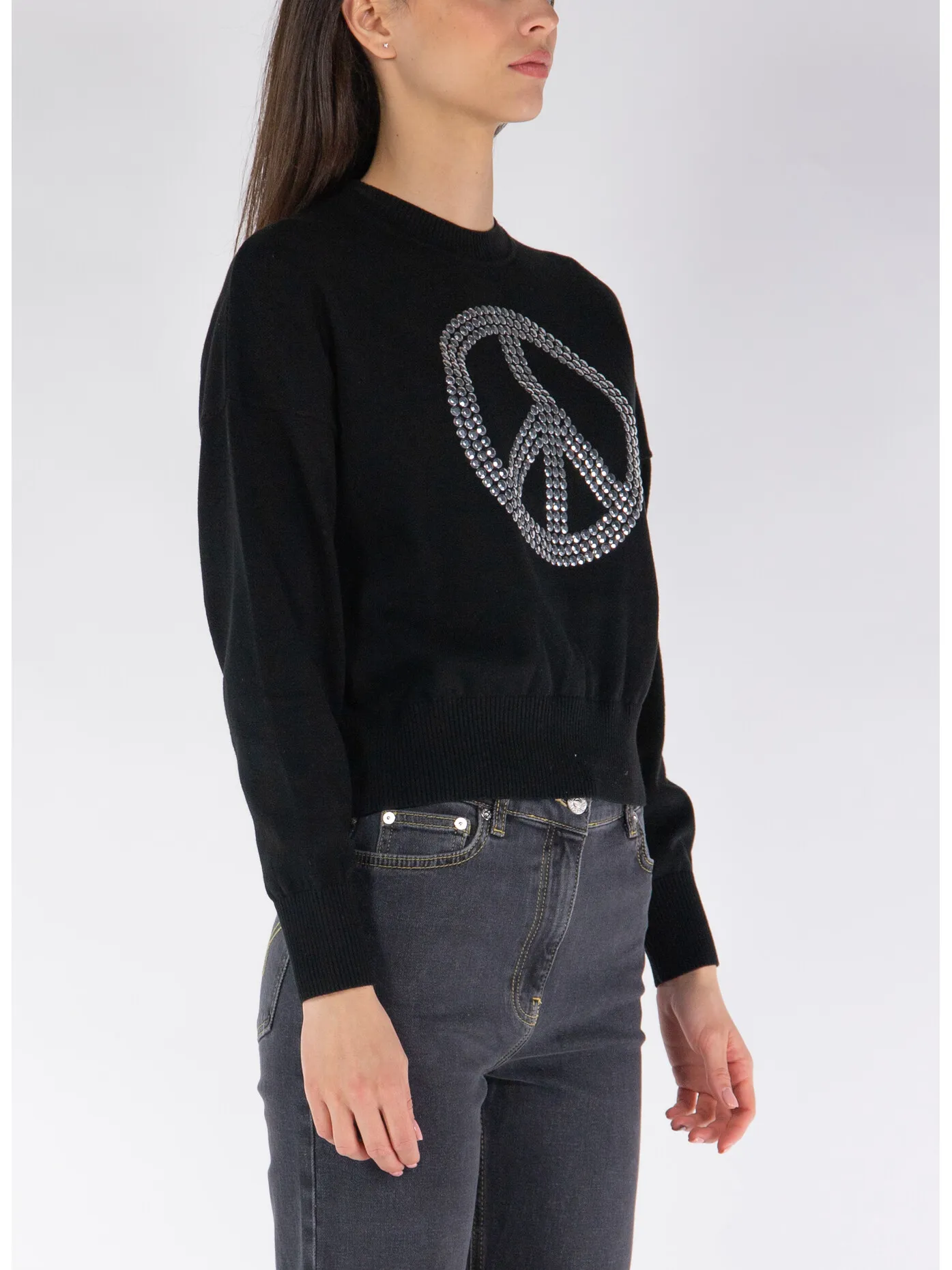    -MOSCHINO JEANS    -MAGLIONE GIROCOLLO CON LOGO-