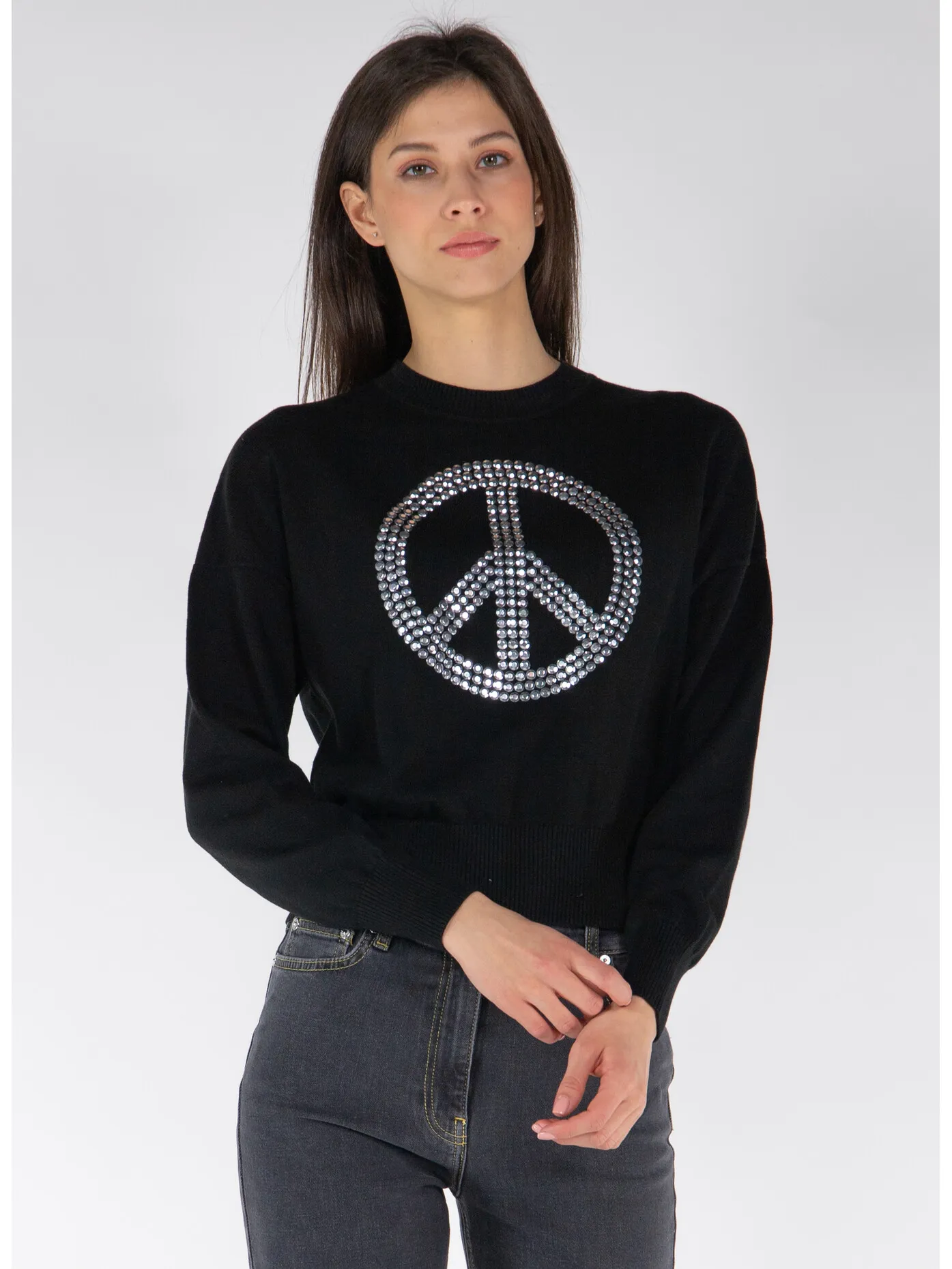     -MOSCHINO JEANS    -MAGLIONE GIROCOLLO CON LOGO-