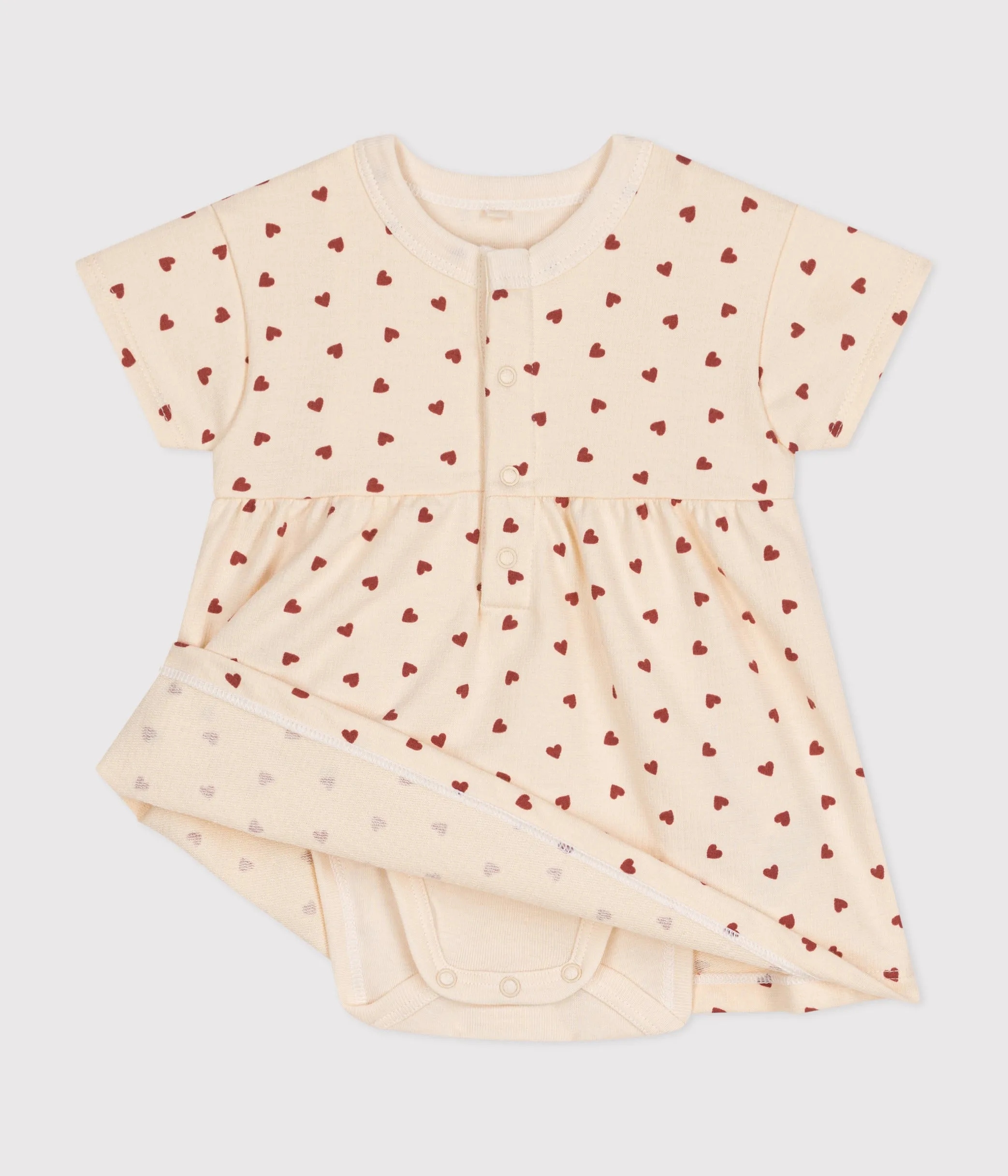 ABITO A CUORI BEB FELPATO LEGGERO CON BODY