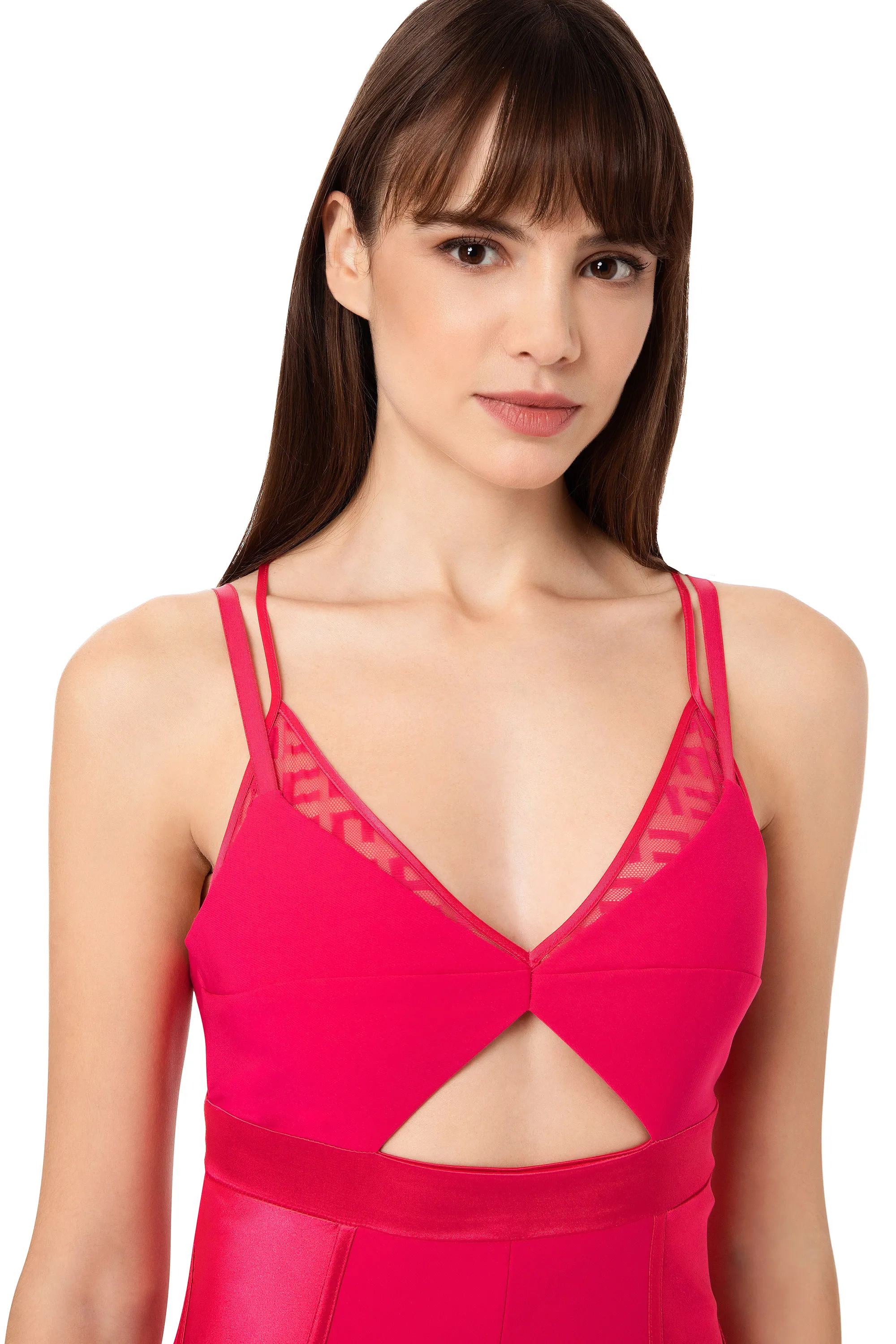 Abito a tubino con inserti di pizzo jacquard