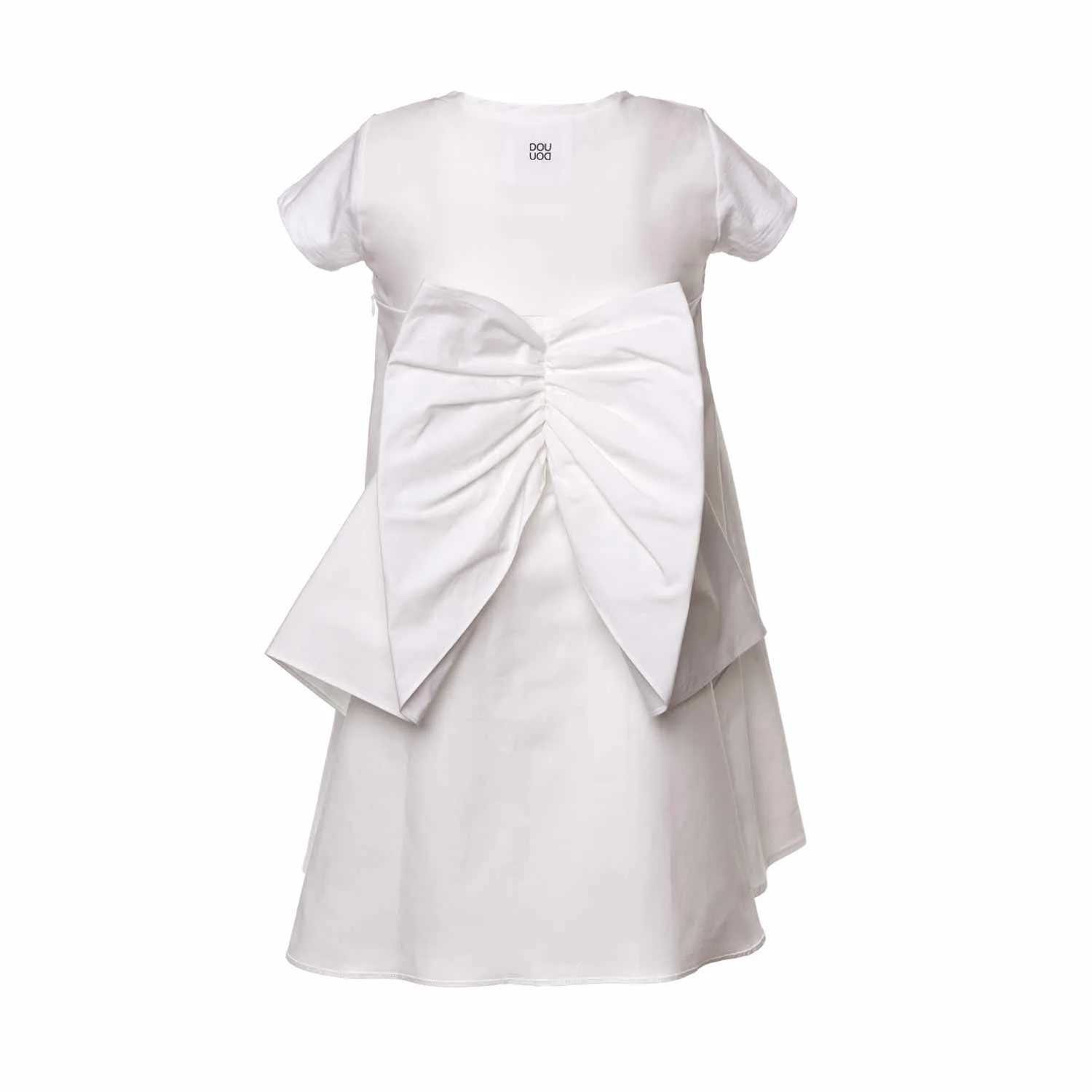 Abito Bianco Con Fiocco Bambina