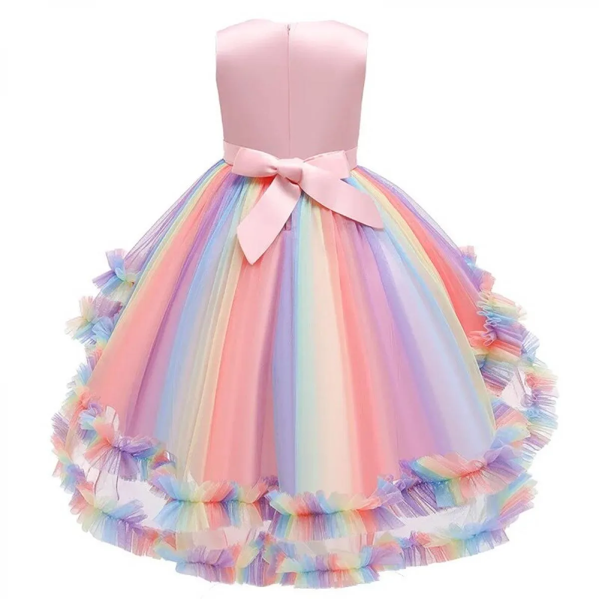 Abito colorato per bambini di Natale Unicorno per bambina Costume per bambini Abiti da festa in cosplay Abiti da principessa di