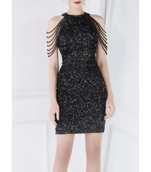 Abito shoulder strass