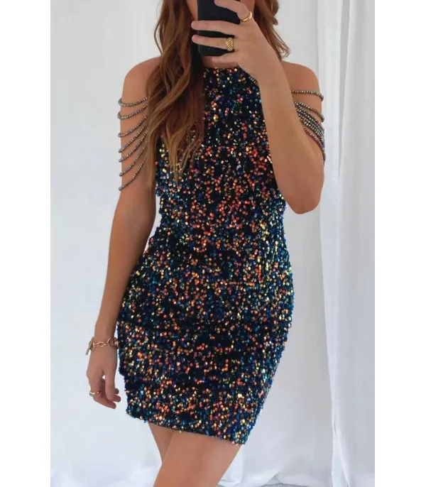 Abito shoulder strass