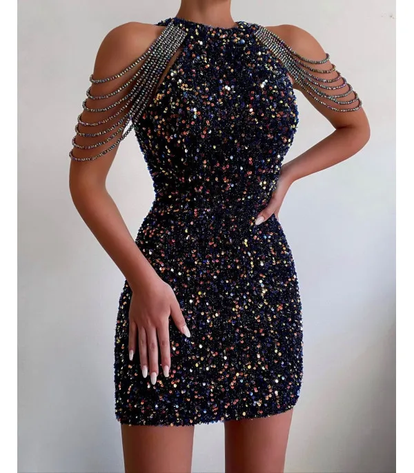 Abito shoulder strass