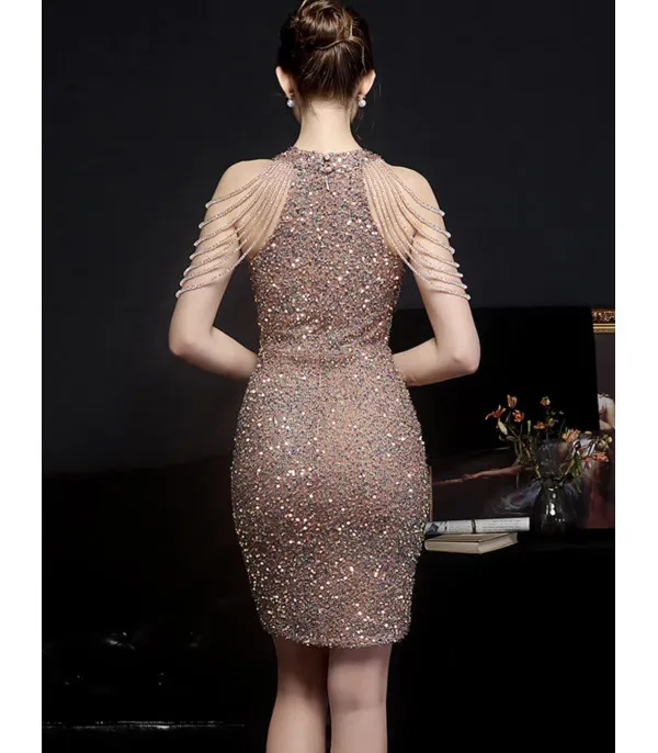 Abito shoulder strass