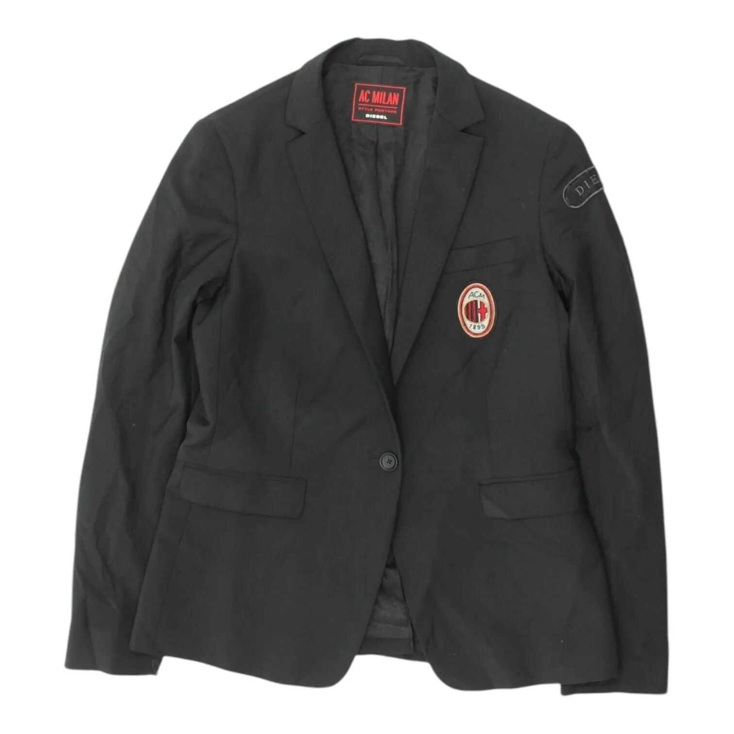 AC Milan x Diesel Womens Black Blazer Jacket | High End Football Designer Suit