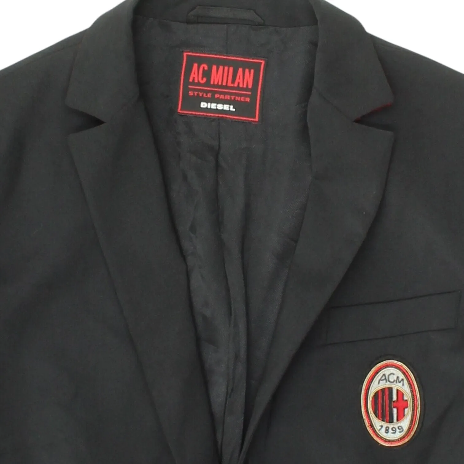 AC Milan x Diesel Womens Black Blazer Jacket | High End Football Designer Suit