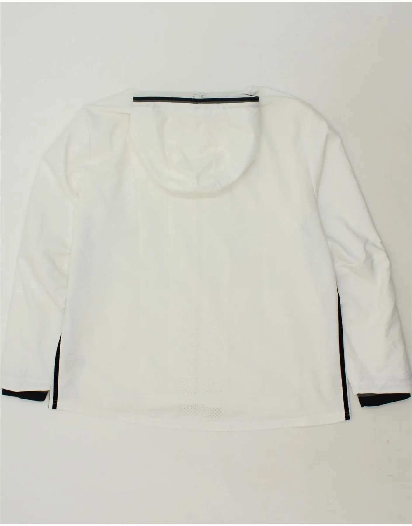 ADIDAS Mens Hooded Windbreaker Jacket UK 44 2XL White Polyester