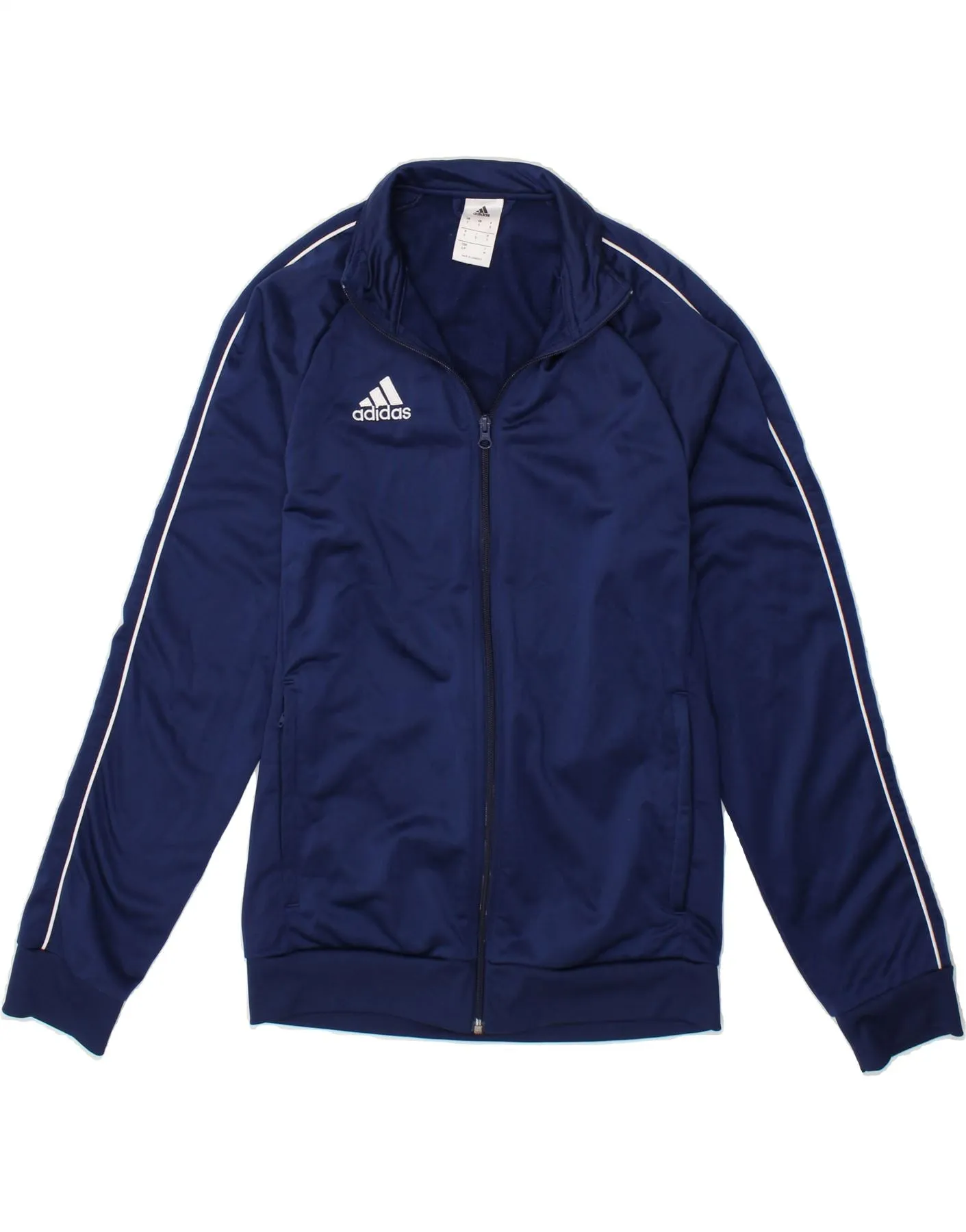 ADIDAS Mens Tracksuit Top Jacket Small Navy Blue Polyester