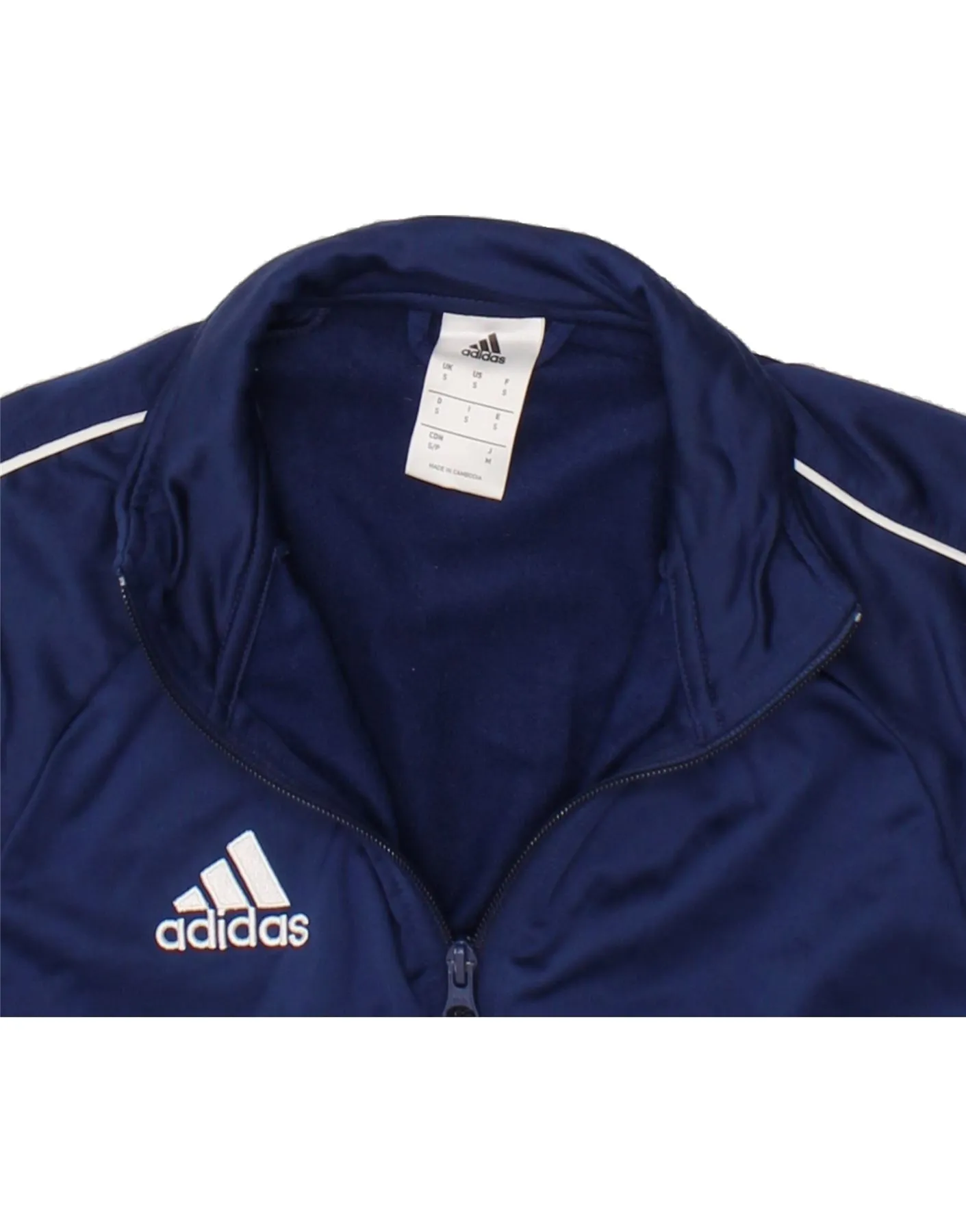 ADIDAS Mens Tracksuit Top Jacket Small Navy Blue Polyester