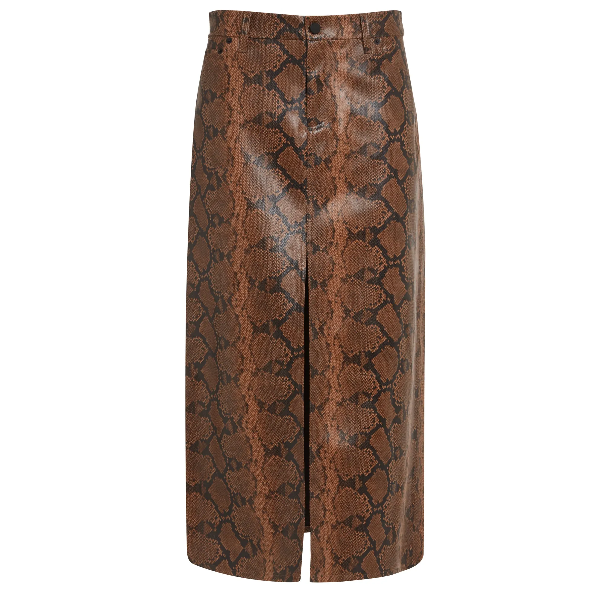 ALICE & OLIVIA  Gonna lunga in pelle sintetica marrone