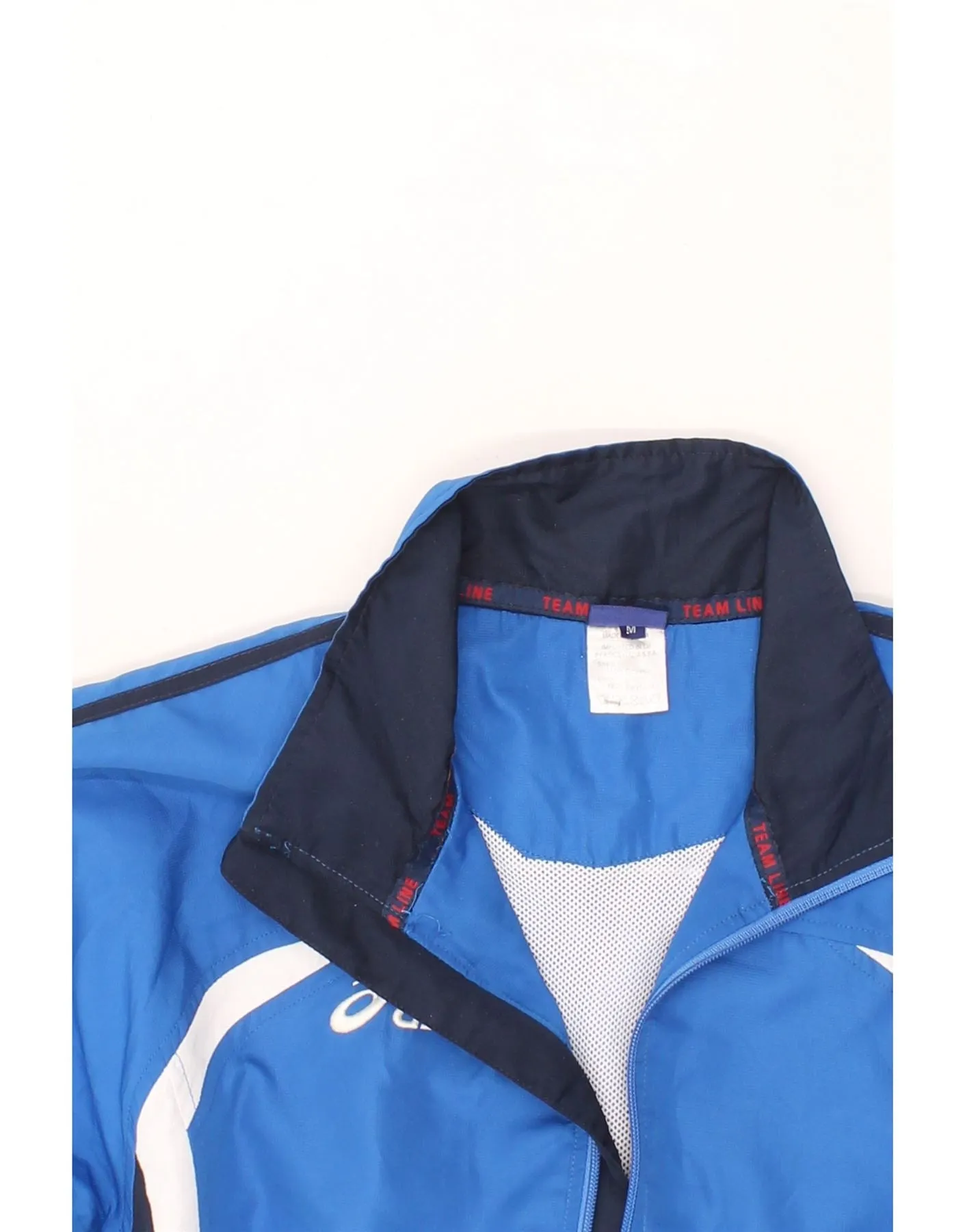 ASICS Mens Rain Jacket UK 38 Medium Blue Colourblock Polyester