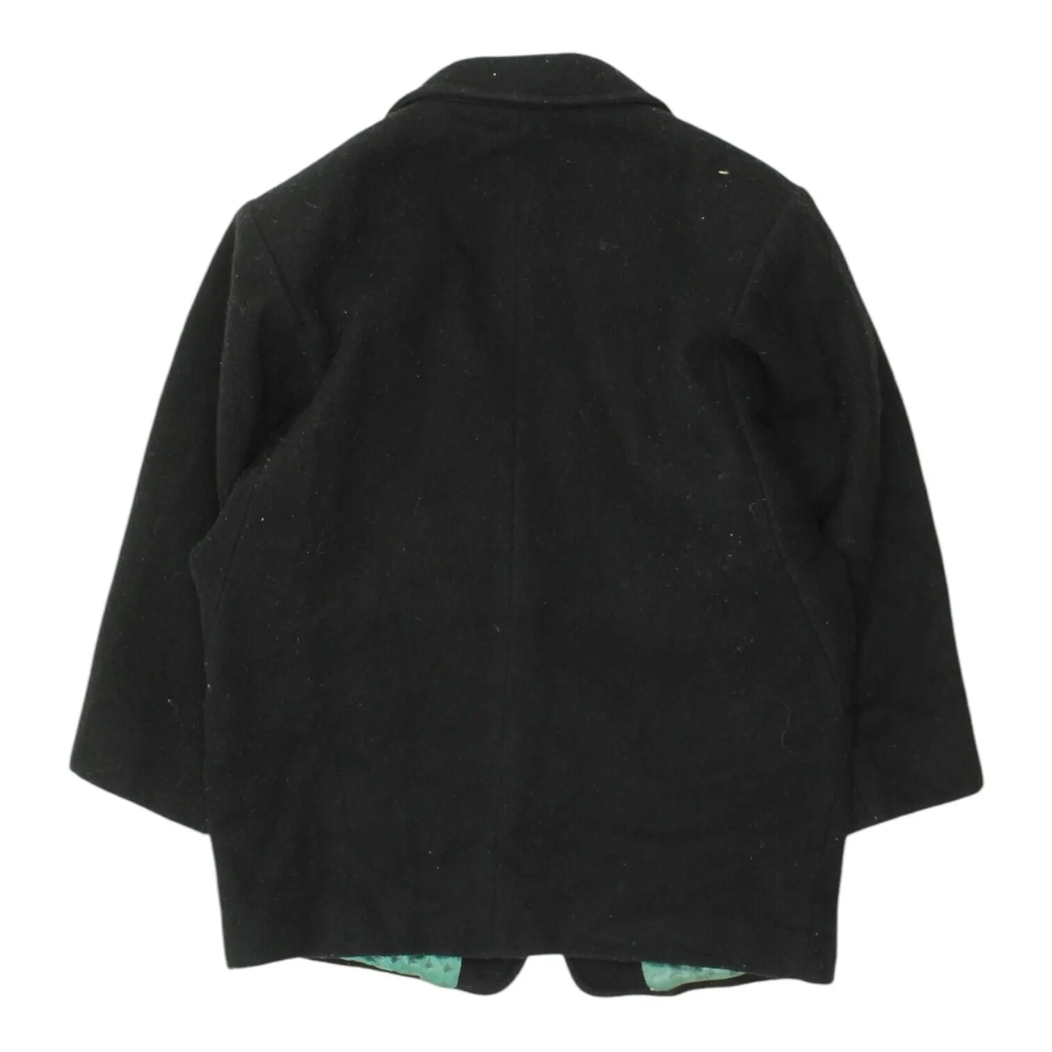 Benetton Womens Black 1 Button Wool Blazer Jacket | Vintage Designer Formal VTG