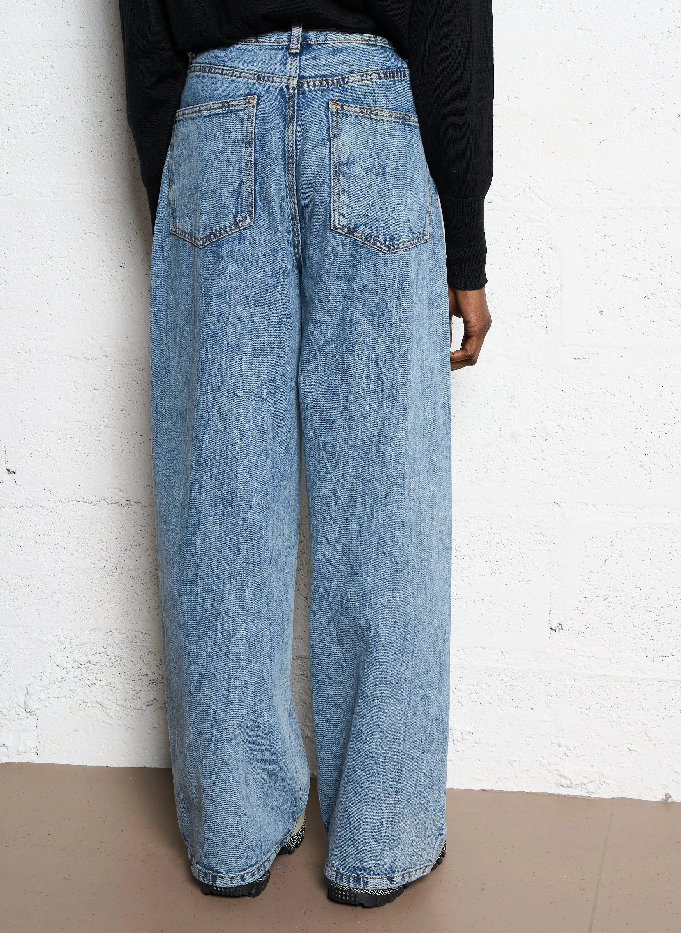  BERENICE   ISTANBUL - Jeans larghi a vita alta in cotone | Blu
