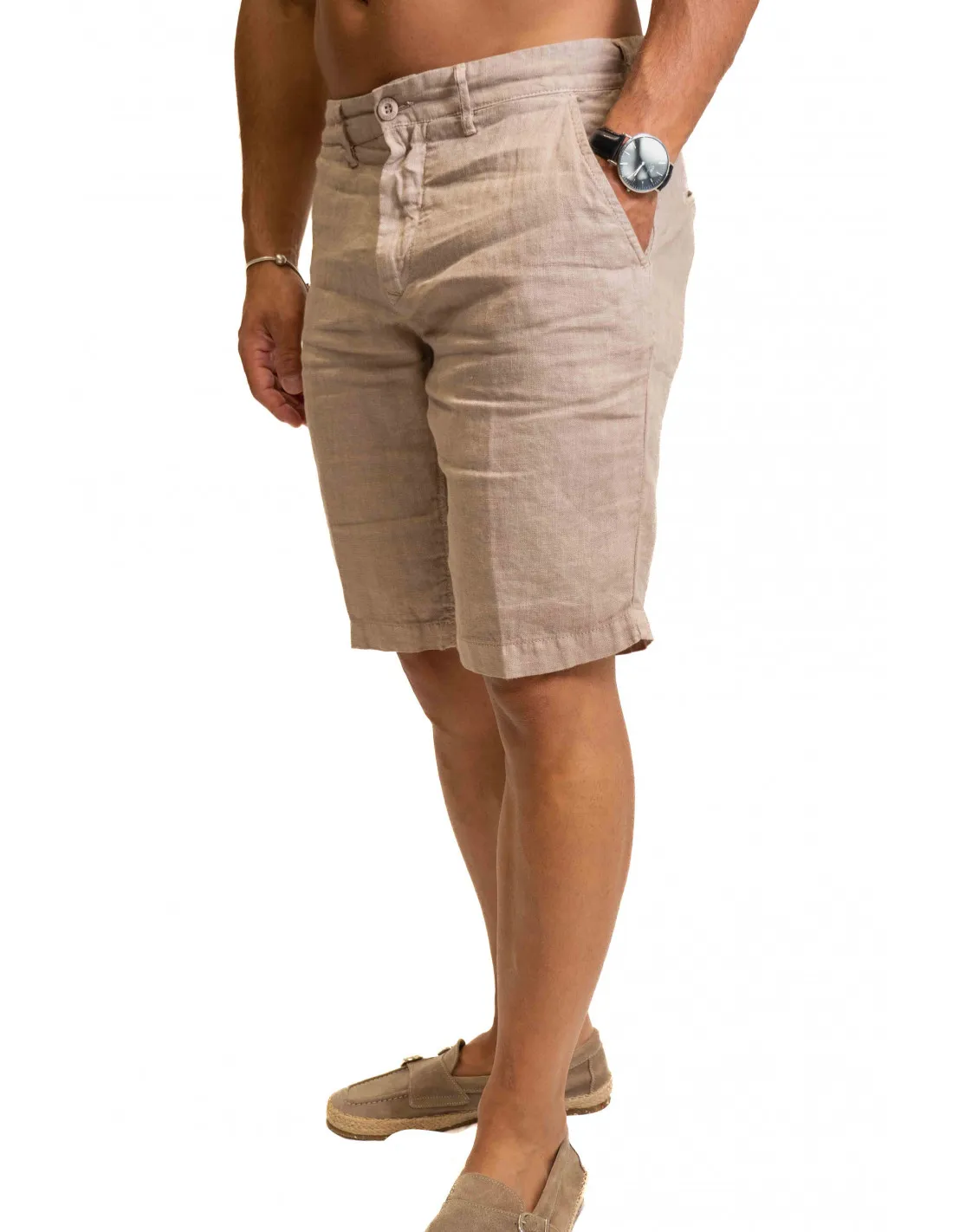 Bermuda Uniform Jeans - Spike Lino Nocciola