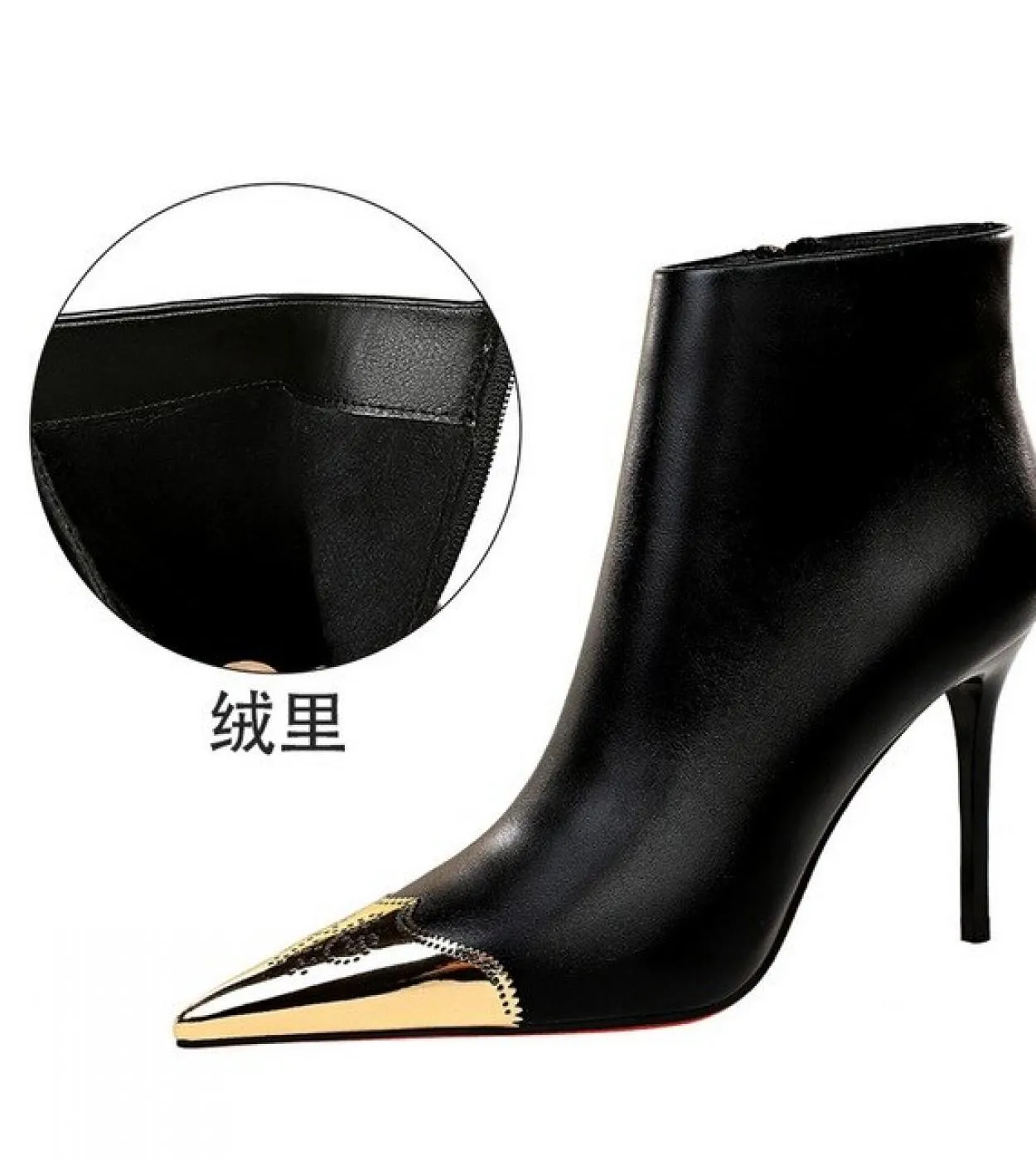 Bigtree Fashion Punta a punta Tacchi alti e sottili Stivaletti da donna Eleganti stivaletti Chelsea Stivaletti a molla Scarpe da