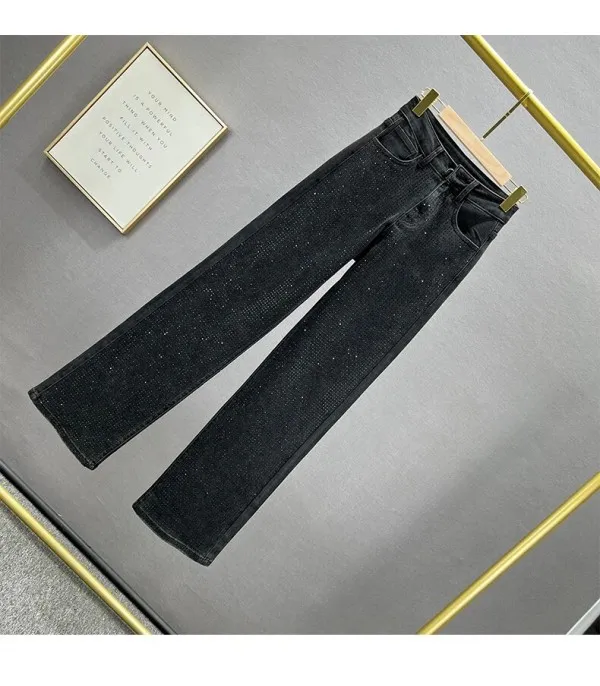 Black-strass denim streight