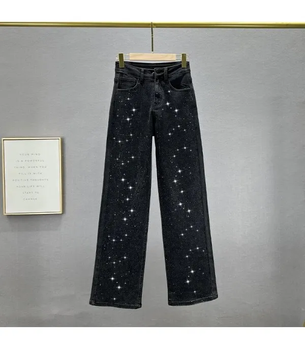 Black-strass denim streight