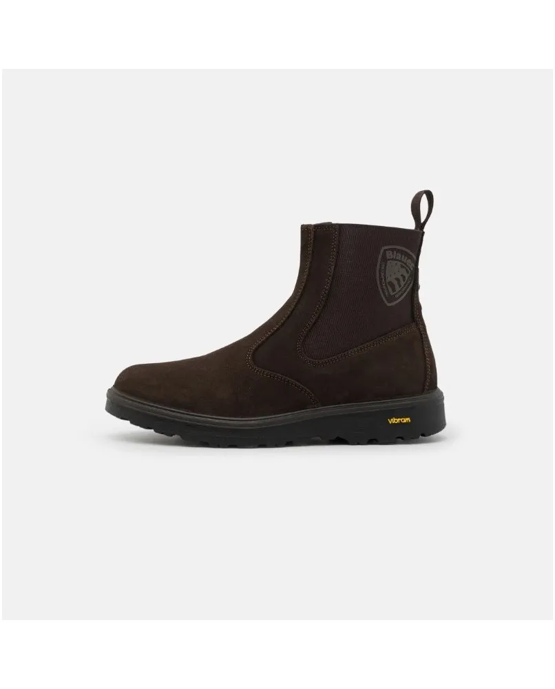 BLAUER GUANTANA scarpe stivaletti beatles uomo camoscio marrone