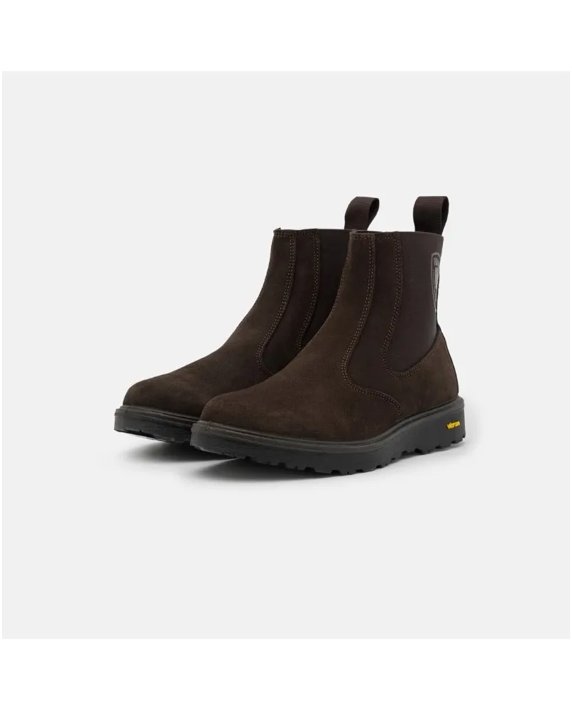 BLAUER GUANTANA scarpe stivaletti beatles uomo camoscio marrone