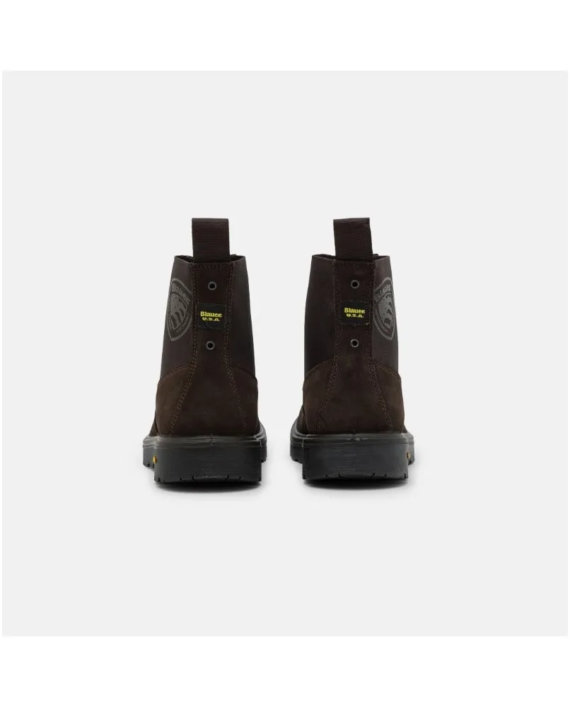 BLAUER GUANTANA scarpe stivaletti beatles uomo camoscio marrone