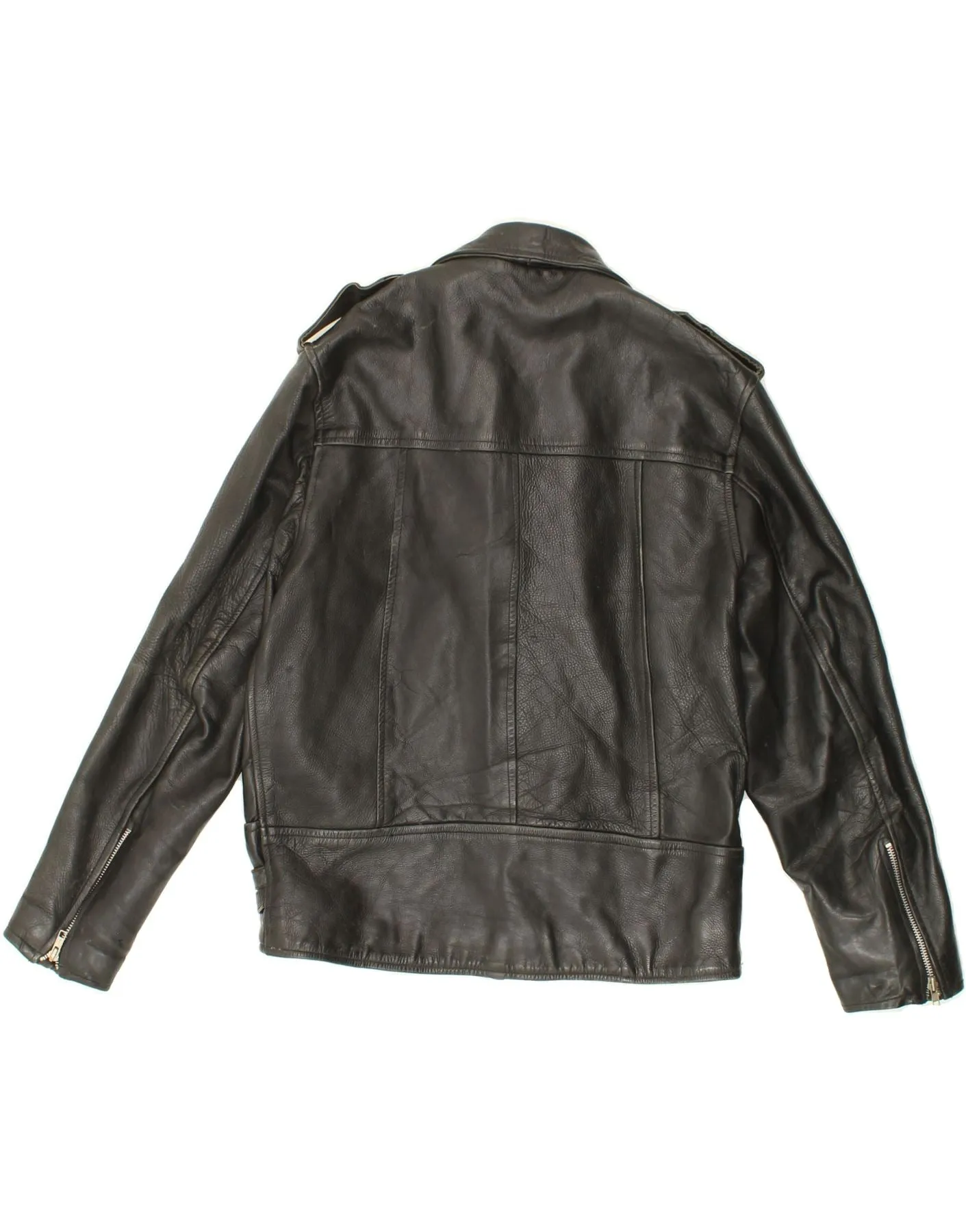 BLL Mens Vintage Leather Jacket UK 42 XL Black Leather 80s