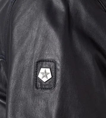 Blue milestone bomber jacket in lamb nappa leather