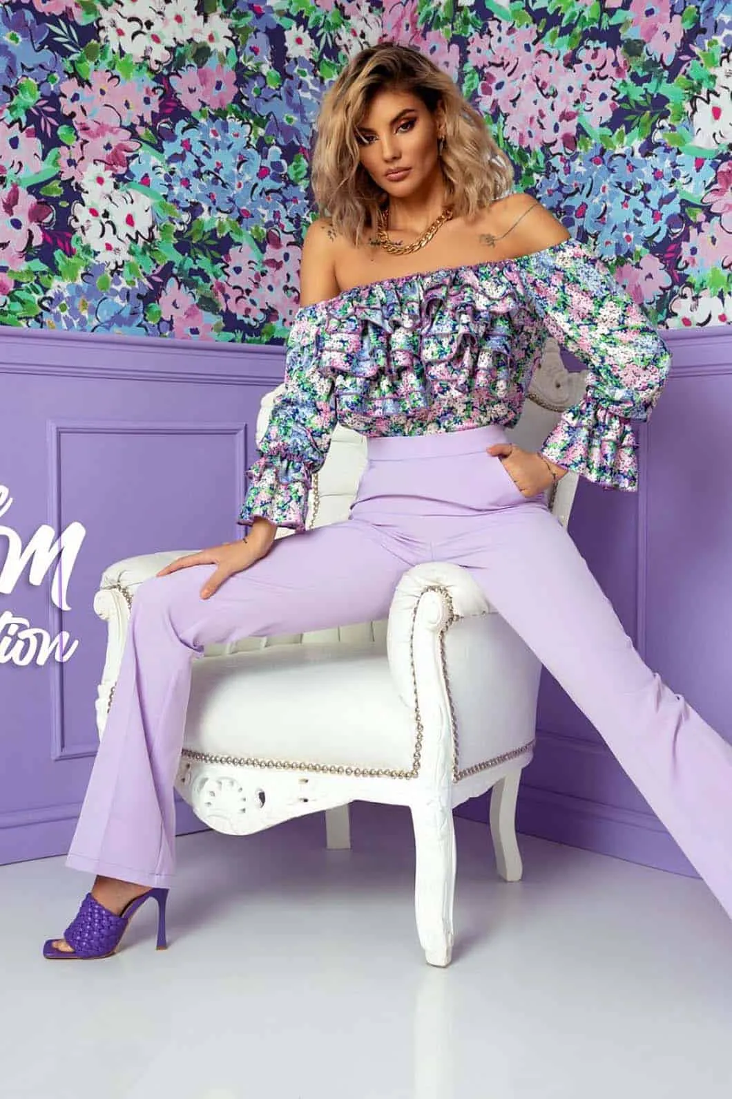 Blusa a stampa floreale
