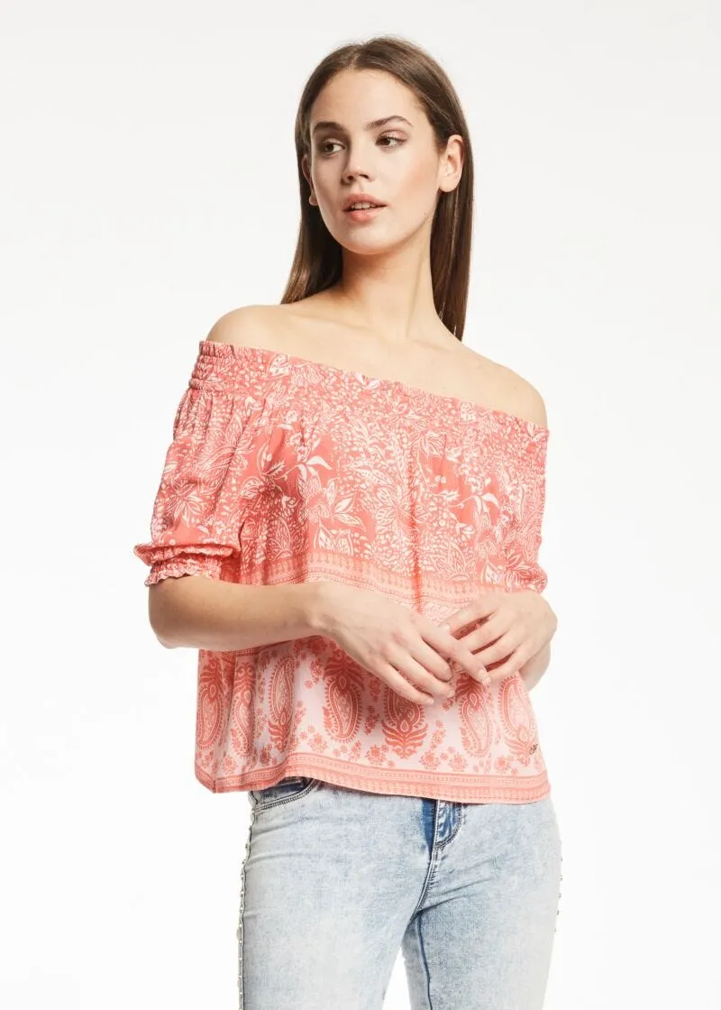 Blusa con stampa floreale