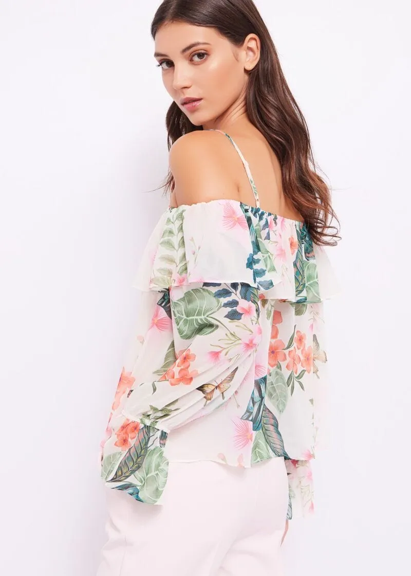 Blusa floreale in georgette