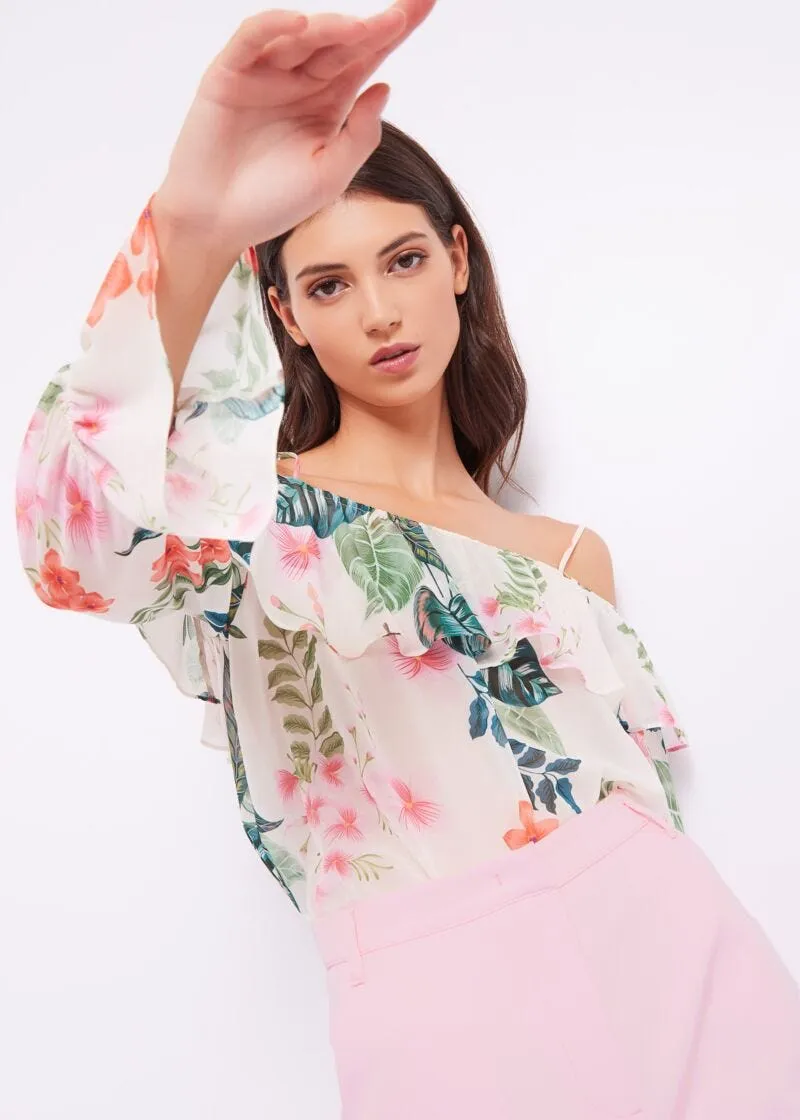 Blusa floreale in georgette