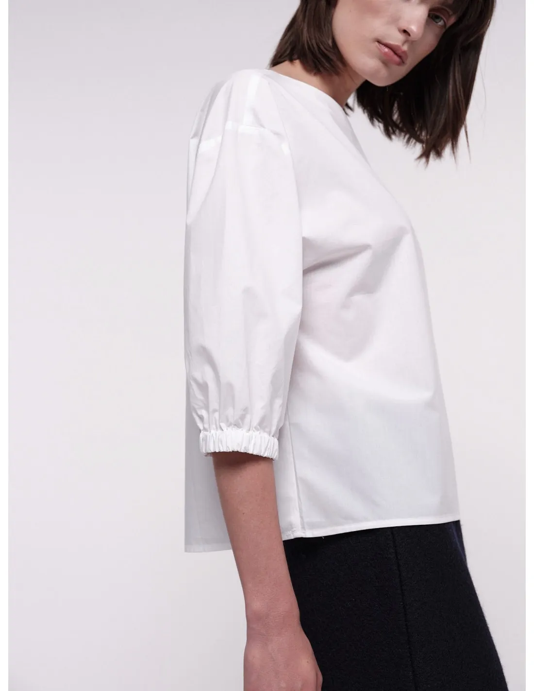 BLUSA IN COTONE BIOLOGICO CON MANICHE A 3/4