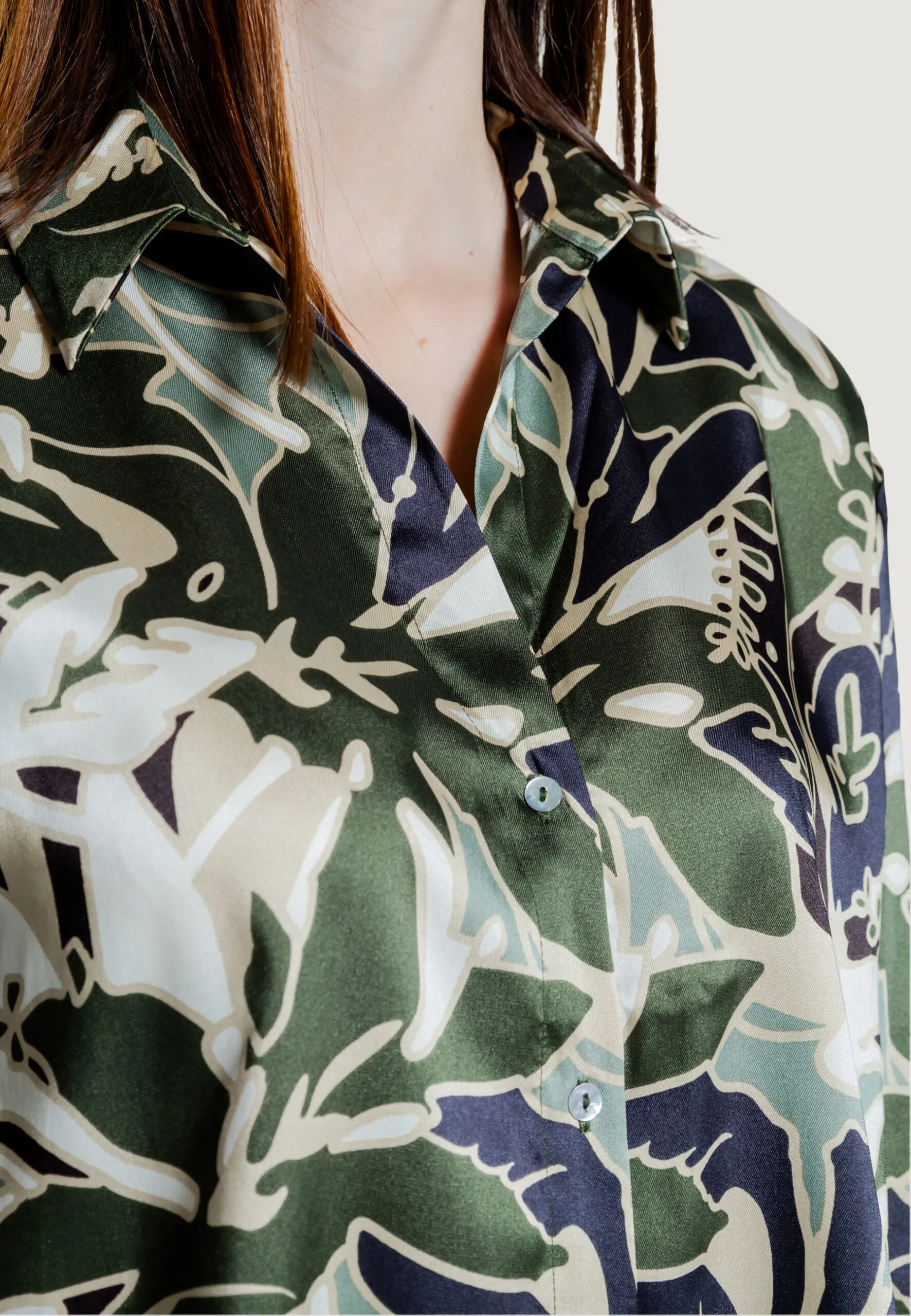 Bluse manica lunga Only Onlpalma L/S Ptm Verde Oliva