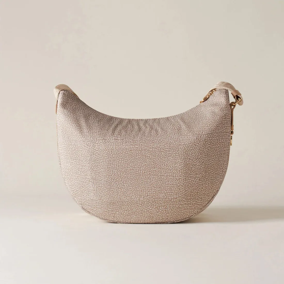 Borsa media Borbonese Luna Bag sabbia in nylon OP riciclato
