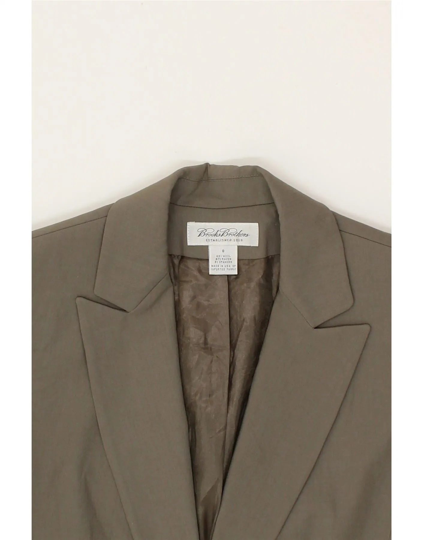 BROOKS BROTHERS Womens 1 Button Blazer Jacket US 8 Medium Grey Wool