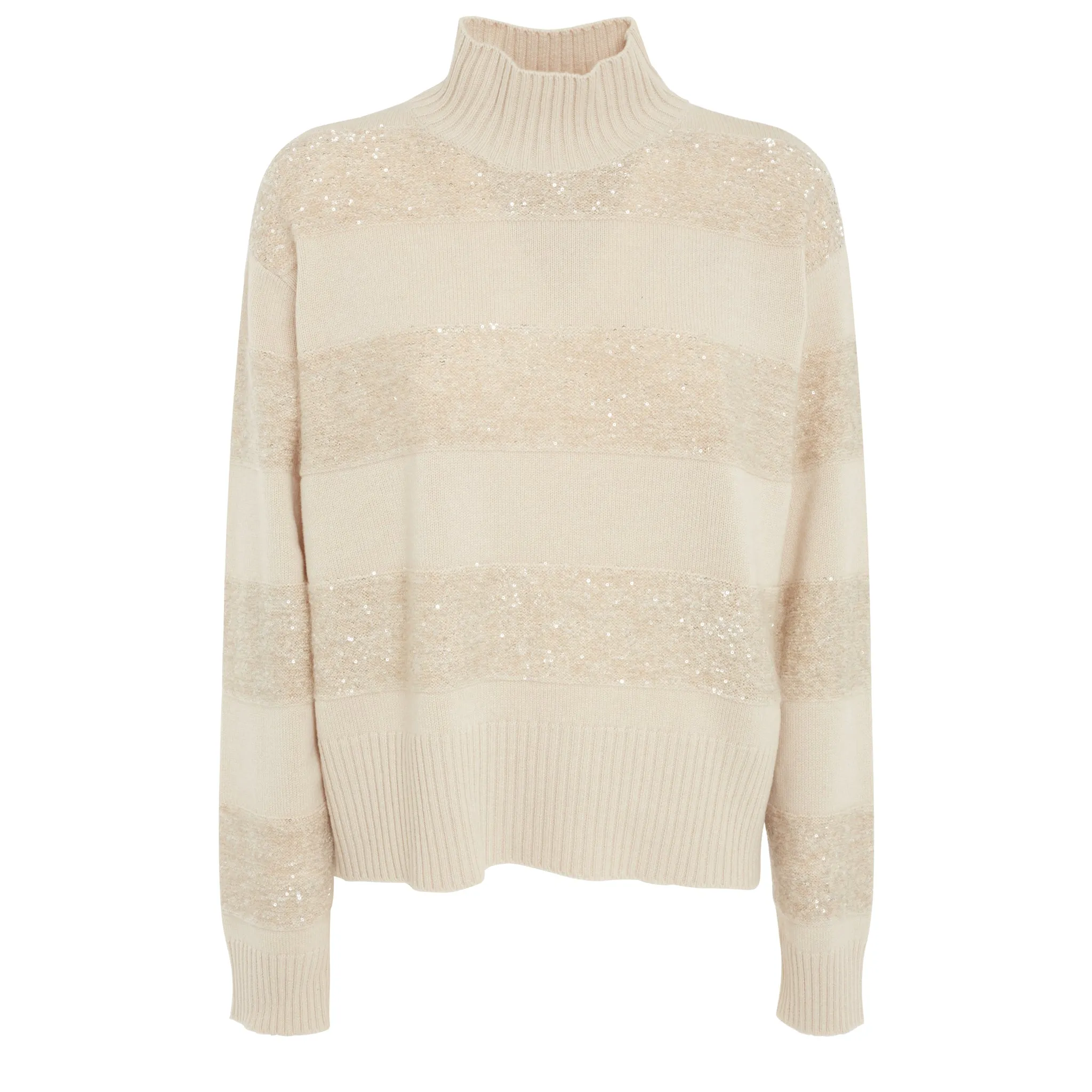 BRUNELLO CUCINELLI  Maglione in lana e cashmere beige