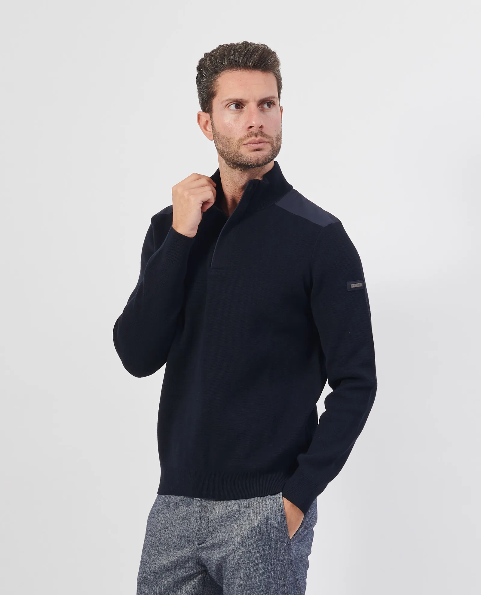 BUGATTI      Maglione a collo alto Bugatti con zip