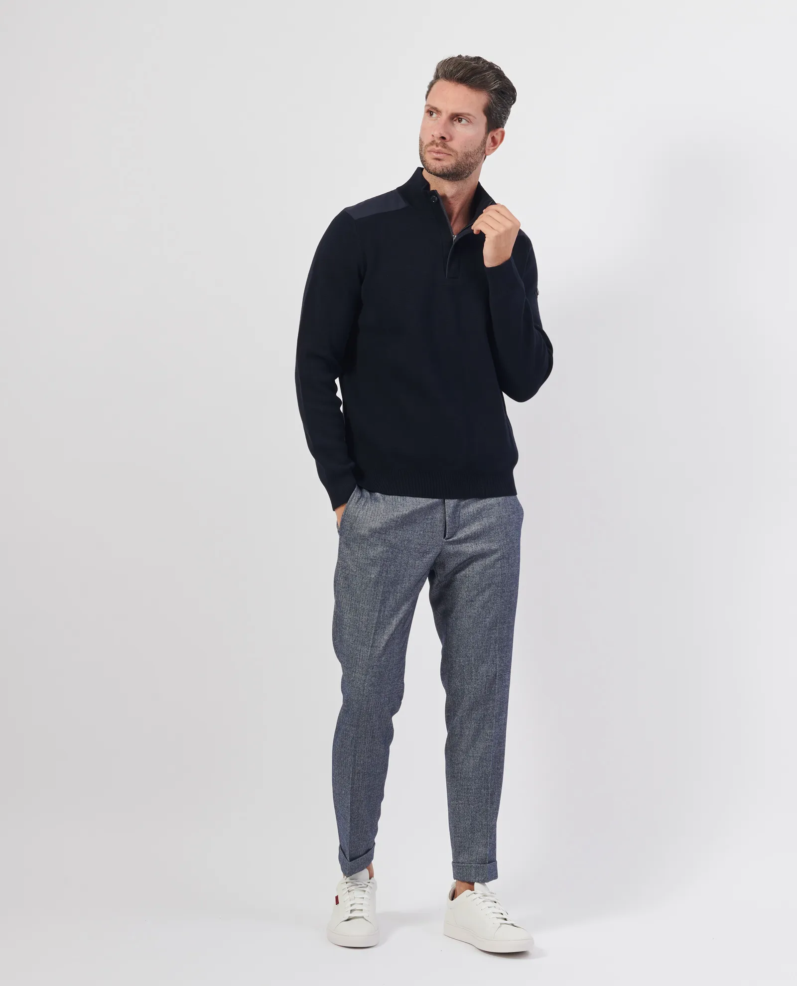BUGATTI      Maglione a collo alto Bugatti con zip