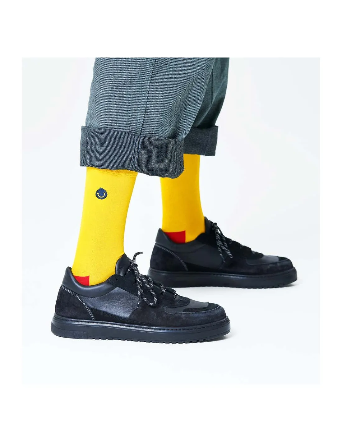 Calzini Unisex Embroidery Smile Happy Socks