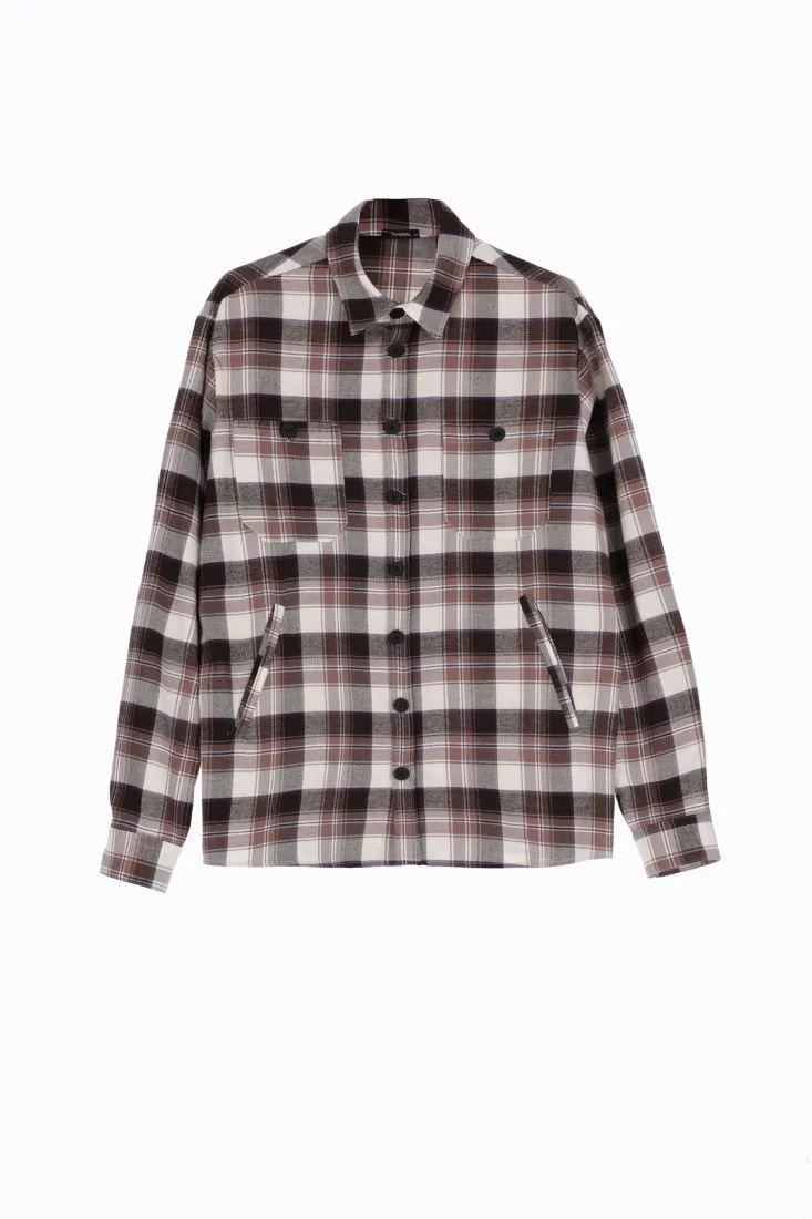 Camicia a quadri con taschini