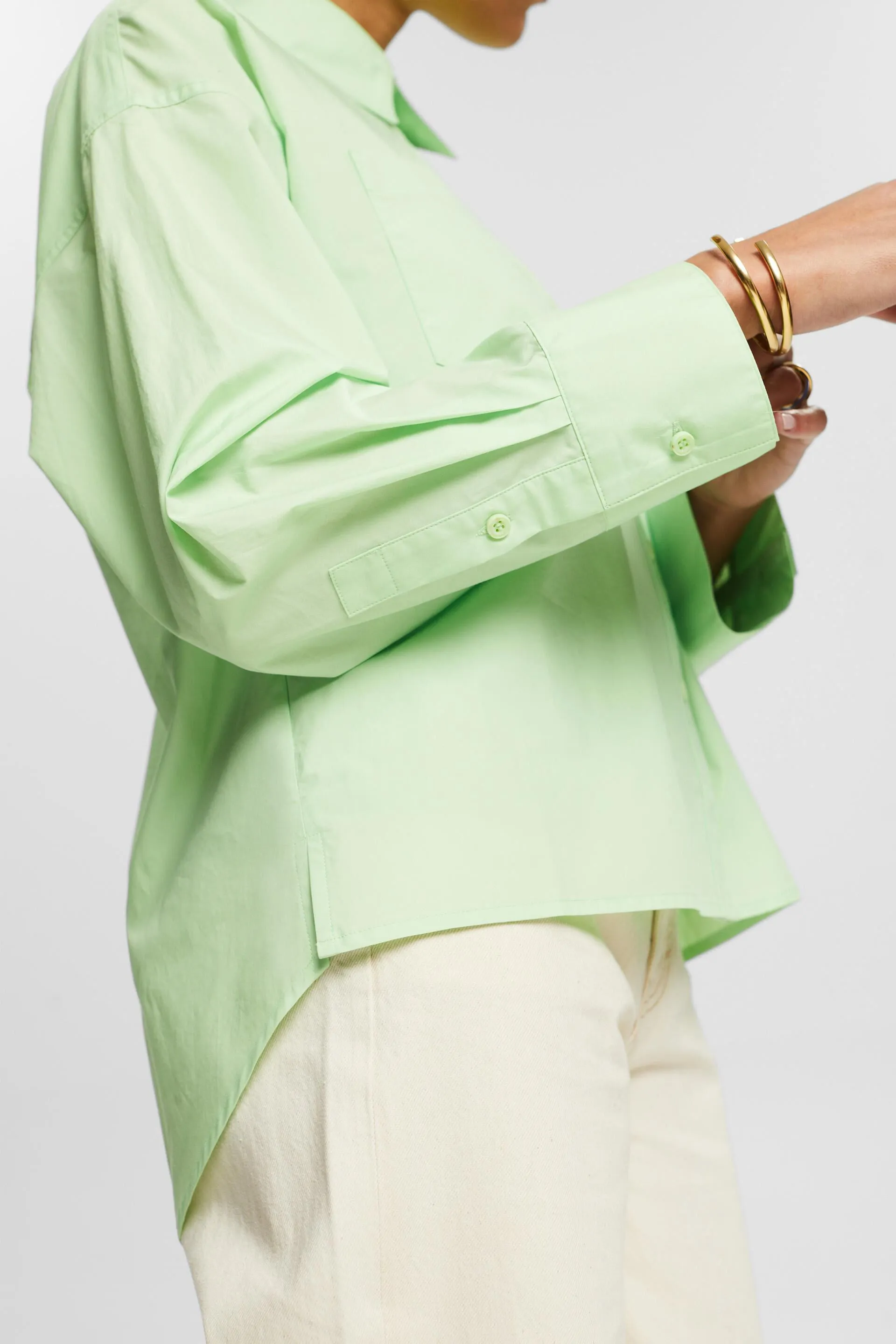Camicia button-up in popeline di cotone