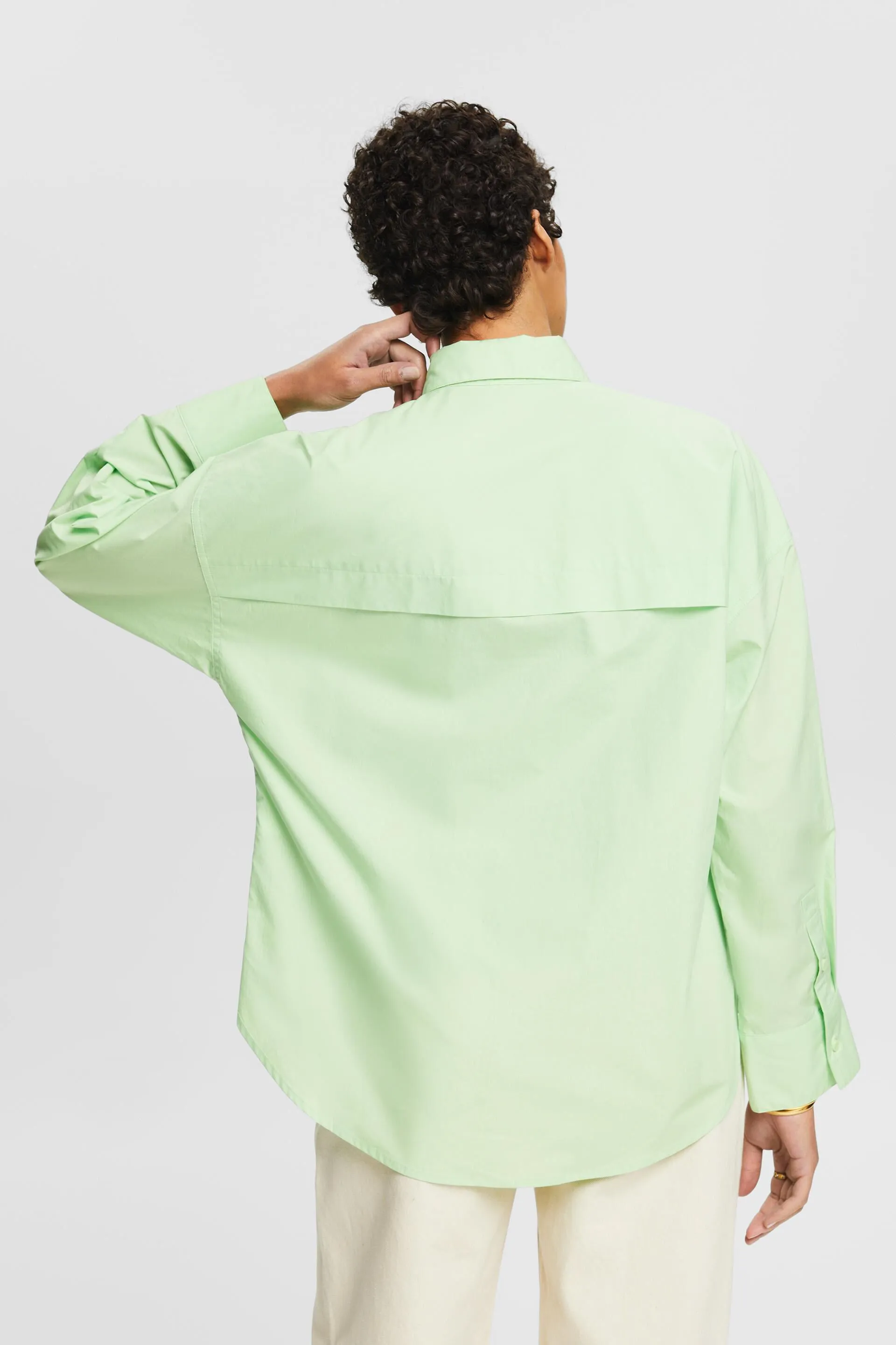 Camicia button-up in popeline di cotone