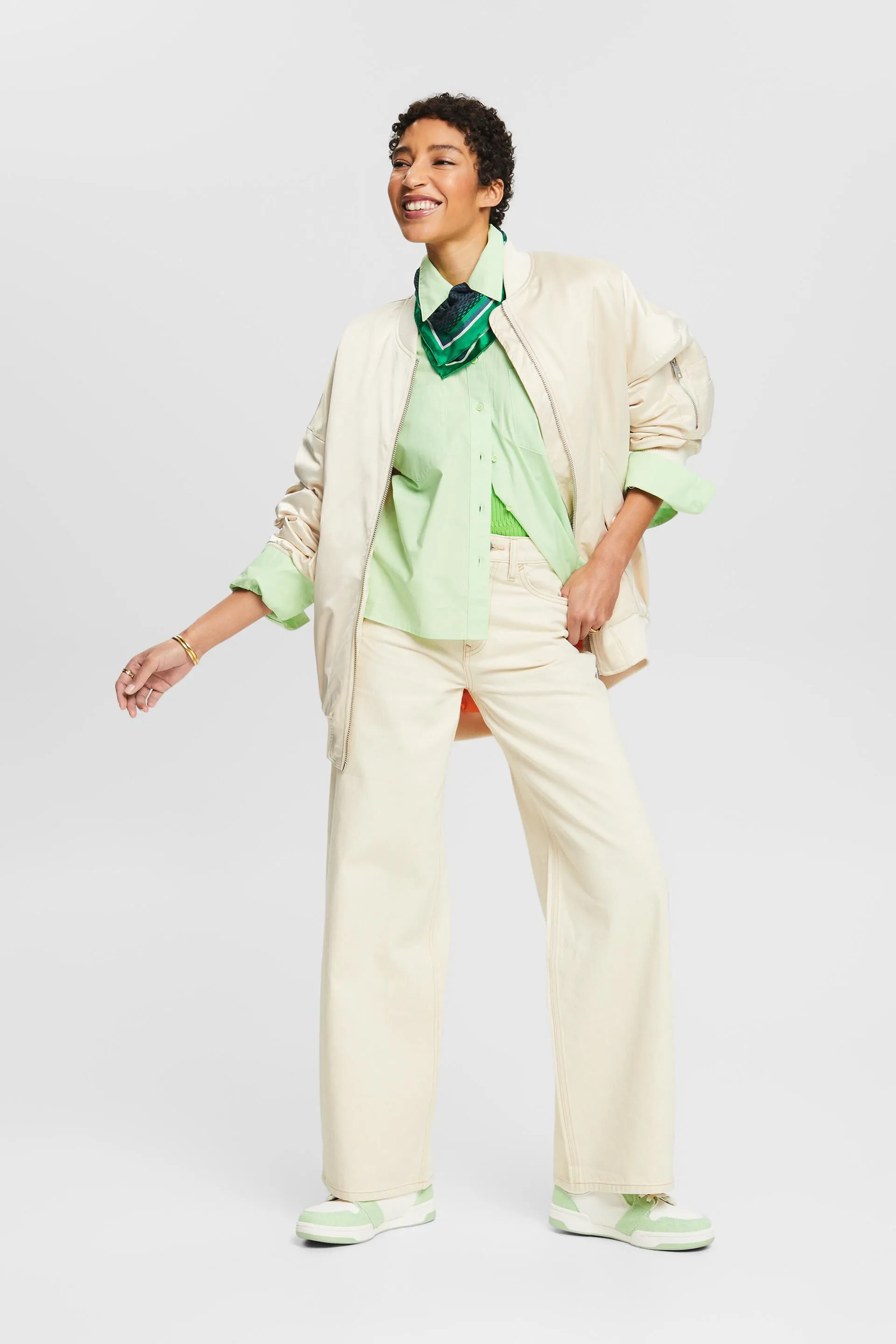 Camicia button-up in popeline di cotone