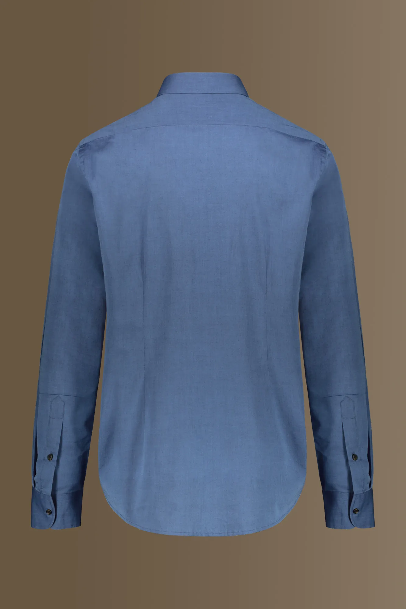 Camicia casual collo francese uomo tessuto chambray