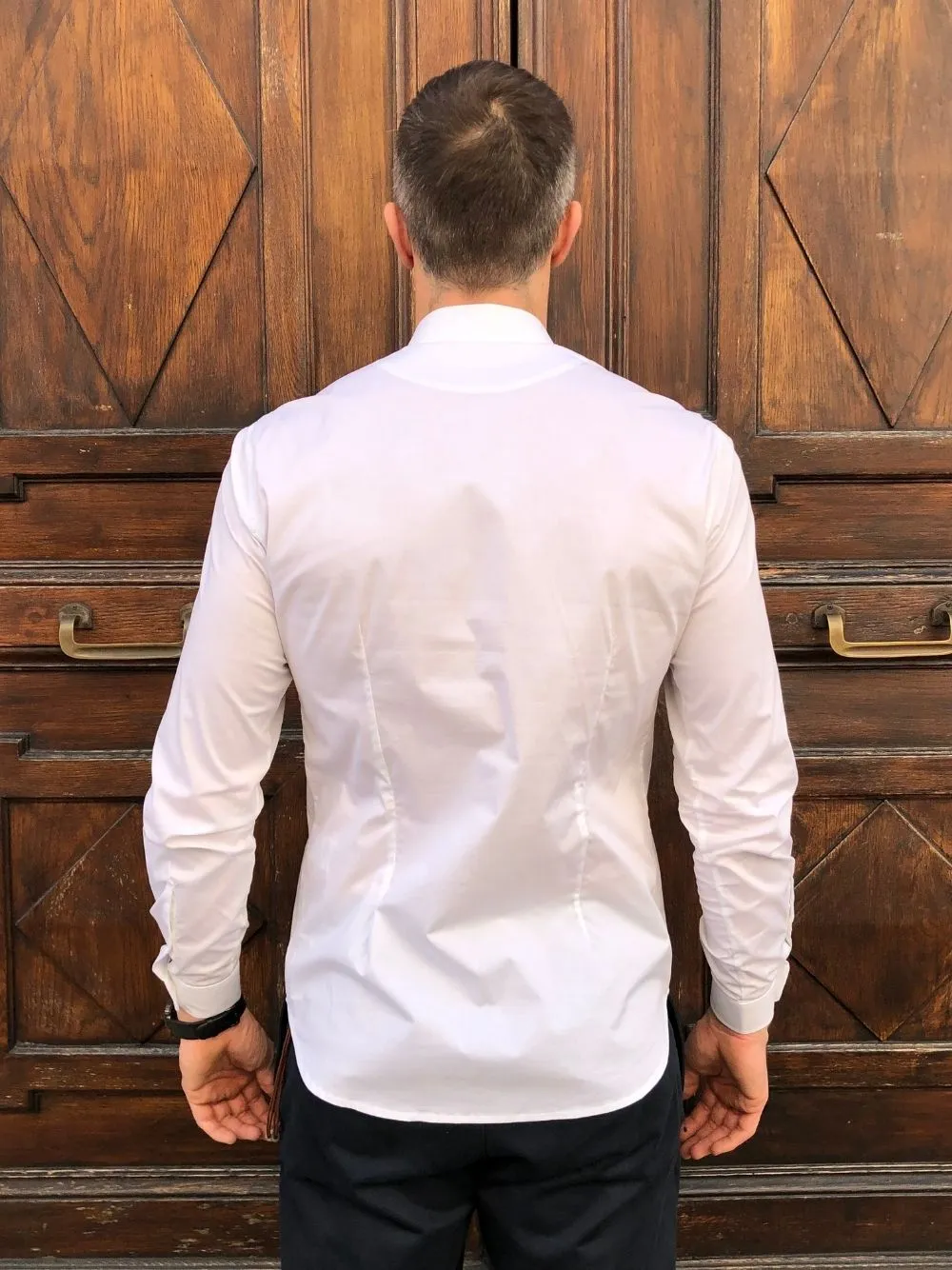 Camicia colletto bottone argento officina36
