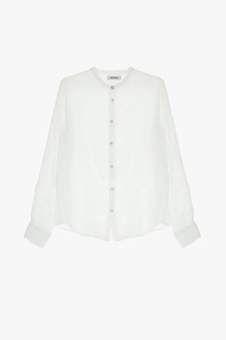 Camicia con colletto alla coreana