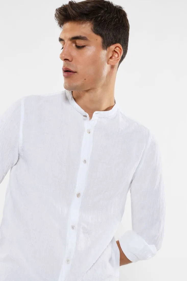 Camicia con colletto alla coreana