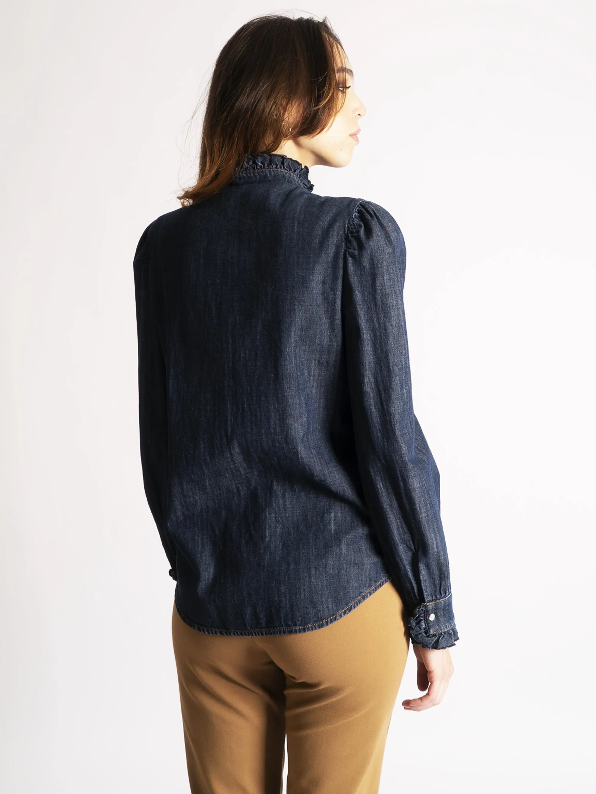 Camicia con Rouches Blu